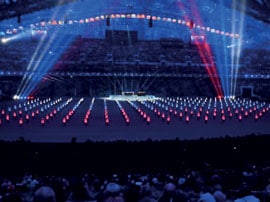 Hình 8, 9 Chiếu sáng sân vận động Olimpic mùa đông Sochi.